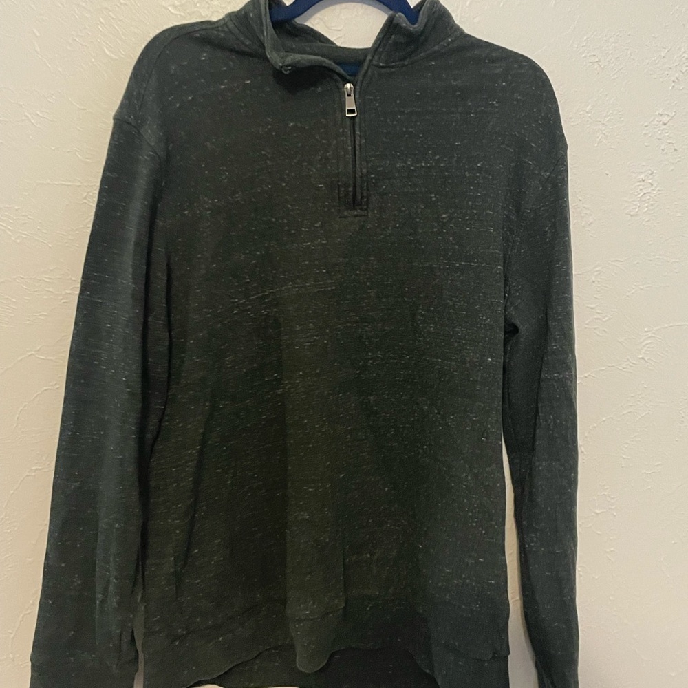 Fairlane Men’s Quarter Zip Hoodie Large Charcoal Gray Pullover